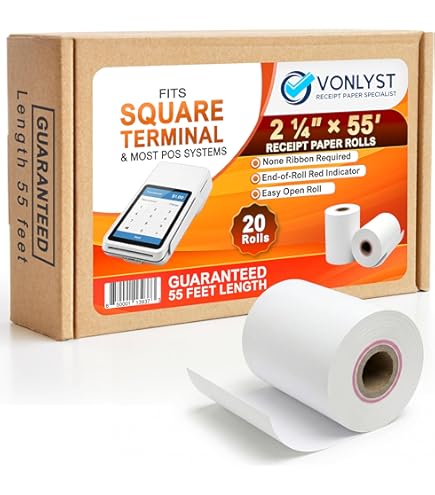 Amazon.co.jp: ReceiptPaperPro 2 1/4インチ x 60フィート コアレス
