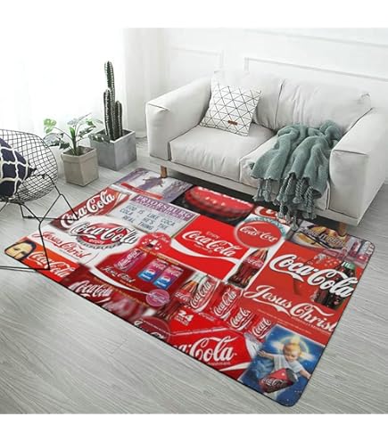 Amazon | コカコーラ ラグ カーペット 洗える ラグマット 滑り止め付
