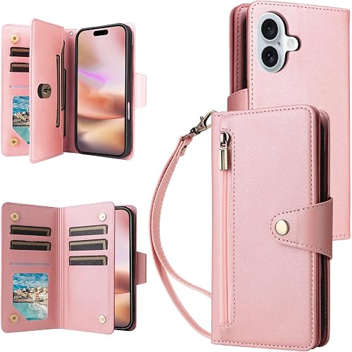 YocoverTech for iPhone 17 Case,for iPhone 17 Wallet Case[6 Card Slots and 1 Zipper Coin Pocket] PU Leather Stand Flip Cover w