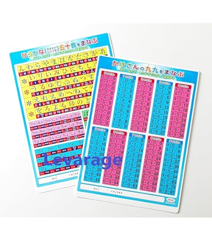 Amazon.co.jp: 下敷き二種セット ひらがな 下敷き かけ算九九下敷き