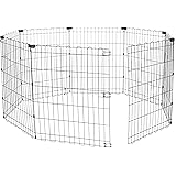 Amazonベーシック ペットサークル ペットフェンス 折りたたみ可能 金属製 パネル8枚 150 x 150 x 76cm ブラック