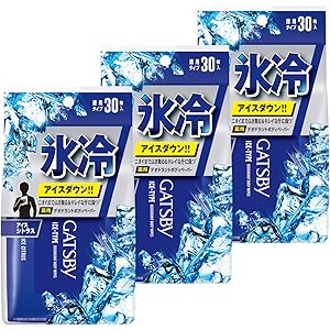 【Amazon.co.jp限定】 GATSBY(ギャツビー) アイスデオドラント ボディペーパー アイスシトラス メンズ 制汗 ボディシート セット 30枚×3個