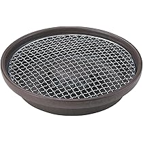 日本製★焼き肉焼器 直径約28cm★炎旨焼器★萬古焼 萬古焼 日本製 遠赤外線やきにく器 炎旨焼き器 丸網寸26cm 2人