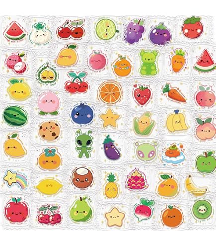 Amazon.co.jp: かわいい 果物 野菜ステッカー 漫画フルーツ ビニール