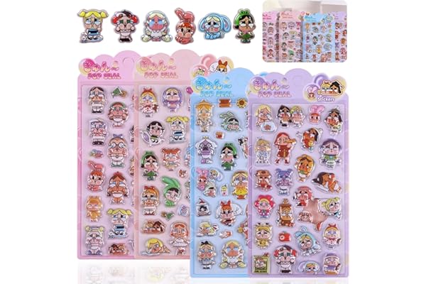 【4枚セット】3dシール ぷくぷくシール 3D 手帳用 可愛い 立体 Mocasa ぷっくり かわいい ステッカー 手帳 女の子 透明 台紙 用 泡ステッカー ジュエル風 手帳用 diy用 水筒用 携帯電話飾り用 手芸用品 (KW)