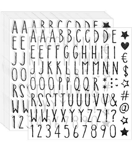 Crafting Letter Stickers 8 Sheets Vinyl Alphabet Letter Sticker Cursive ...