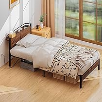 Amazon｜LunarLight スチールパイプベッド ベッドフレーム 幅97.5