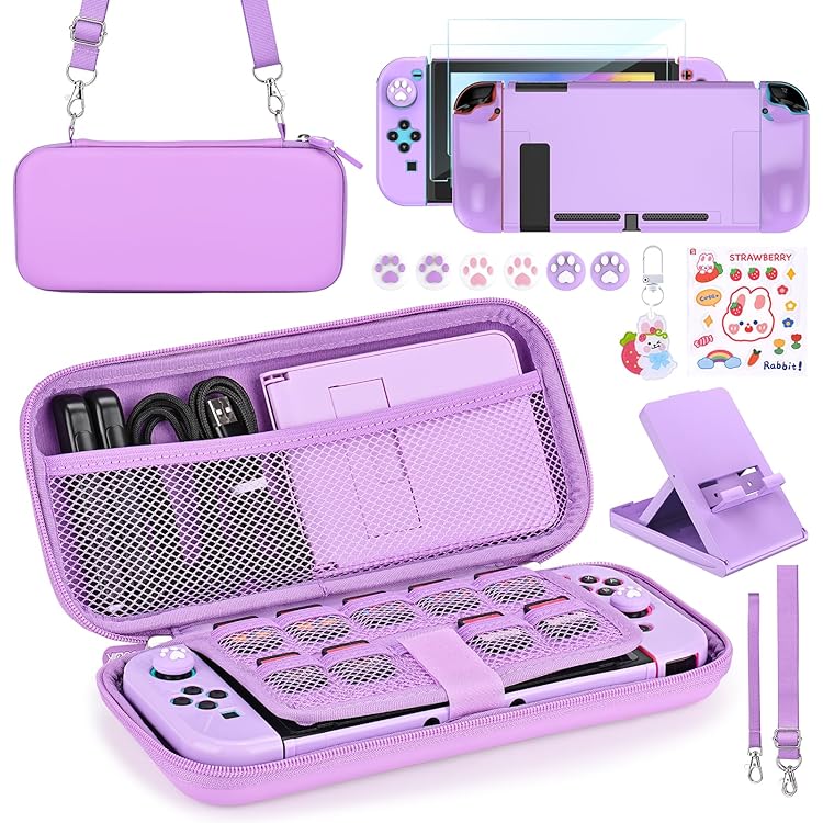 Carrying Case Nintendo Switch Lite Keychain Purple Carrying Case