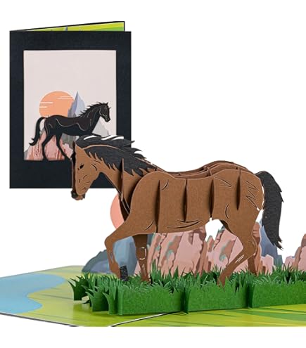 3D Horse Popup Card - Handmade Animal-Themed Paper Art For Birthday - View #10