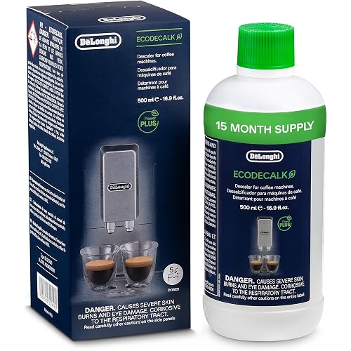 De'Longhi EcoDecalk Natural Descaler for Coffee Machines, 500ML | Extends Coffee Machine's Life, Low Environment Impact, Suit