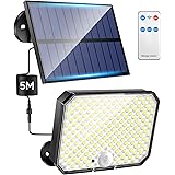 kufire ソーラーライト 屋外 防水 人感センサー 【昇級版・分離型 リモコン付き 190LED】 センサーライト 屋外 ソーラー 人感 【2000ルーメン超高輝度】 人感センサーライト 屋外 【3つ知能モード】 じんかんせんさー ライト 屋外 