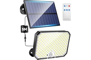 kufire ソーラーライト 屋外 防水 人感センサー 【昇級版・分離型 リモコン付き 190LED】 センサーライト 屋外 ソーラー 人感 【2000ルーメン超高輝度】 人感センサーライト 屋外 【3つ知能モード】 じんかんせんさー ライト 屋外 