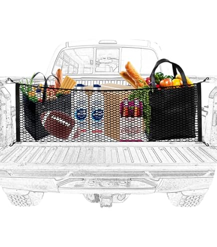 Cargo Net Trunk Bed Organizer,Mesh Storage Net With 4 Metal Hooks, 47.2