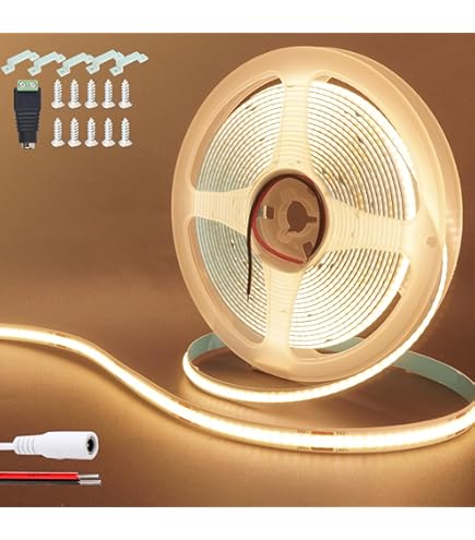 JOYLIT RGBW COB LED Strip 24V 5M 784LEDs/M Binnen, 19W/M Helder RGB 6000K Koel Wit 5-PIN Multicolor Veranderende LED Tape 12MM, RGBWW Puntloze Lichtstrip voor Huis, Bar, Club (Alleen LED-Strip