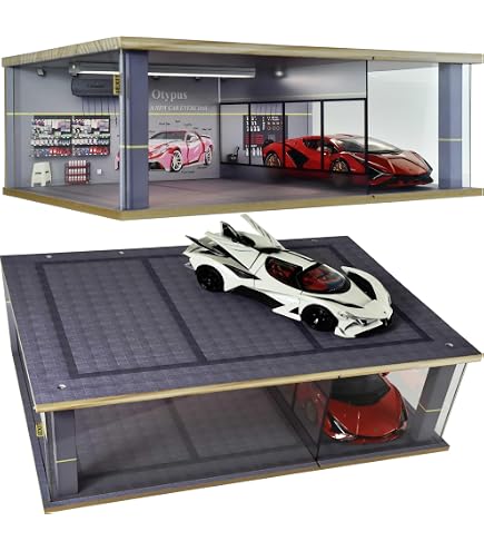 Amazon.co.jp: 1/18スケールモデルカー用LEDライト付きディスプレイ