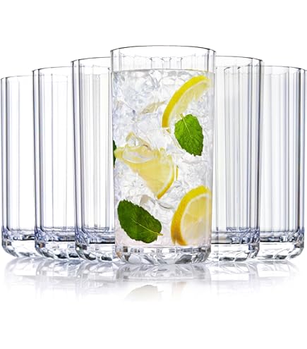 Restaurantware Bev Tek 11 Oz Hurricane Glasses (6-Pack) - Shatterproof Polycarbonate For Bars & Catering