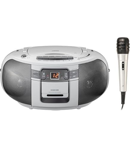 Amazon.co.jp: カラオケもできる速度調整機能付きCDラジカセ(マイク2本