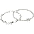 Nine West Silver-Tone 2 Row Stretch Bracelet