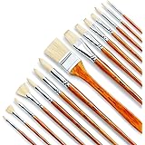 Artify 15 pcs Professional hog hair Paint Brush Set Perfect for Oil Painting with a Free Carrying Box for artists and enthusi