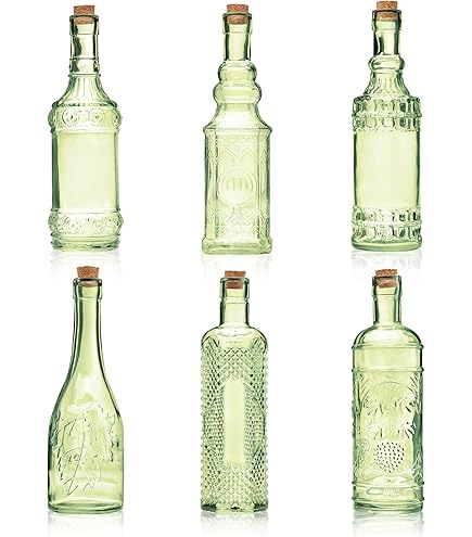 Amazon.co.jp: Sサイズ グリーン ビンテージ ガラスボトル