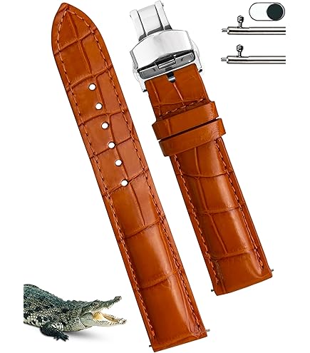 mimosa　ストラップ Amazon.co.jp: Mimosa Watch Band RA Shape Embossed Crocodile