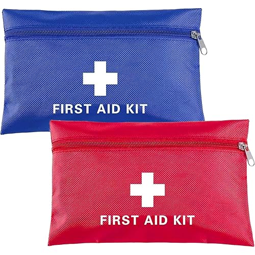2 Pack Mini First Aid Kit Empty Pouch, 20×14cm Portable Lightweight Travel Pouch for Emergency Supplies, DIY Refillable First