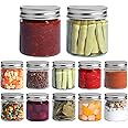 ComSaf Mason Jars with Airtight Metal Regular Lids(8oz/250ml), Sealed Clear Glass Canning Jars with Wide Mouth for Spices, Ho