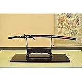 しのびや 模造刀 マーブル 赤 大刀 (刀・鞘・刀拭クロス・模造刀証明書セット)