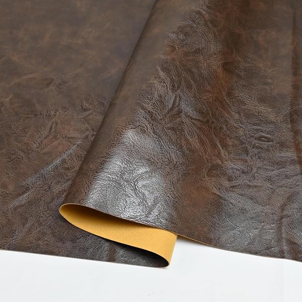 NAT Leathers Genuine Cowhide – Brown Cognac Two-Tone, 1 Sq Ft (12"x12"), Soft Upholstery Leather