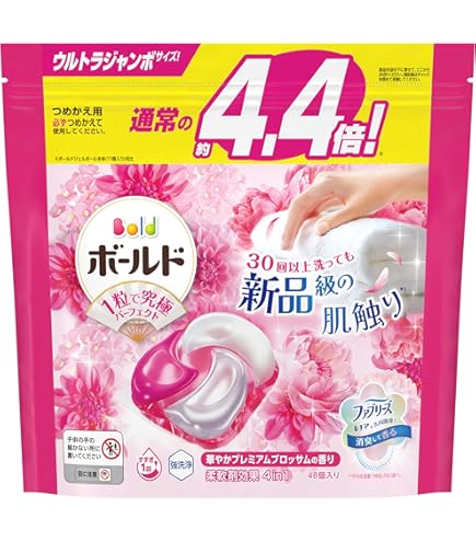 ボールド ジェルボール 4D プレミアム　 詰替え 92個×4個 368個 Amazon.co.jp: ボールド 洗濯洗剤 ジェルボール4D プレミアム