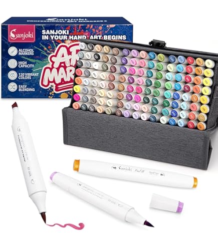 HIMI CC Marker Set Gift Box, Clean Smelling Alcohol Marker 80 Colors, Dual Tip Quick Drying Markers Hard And Soft Nib For Art - View #6