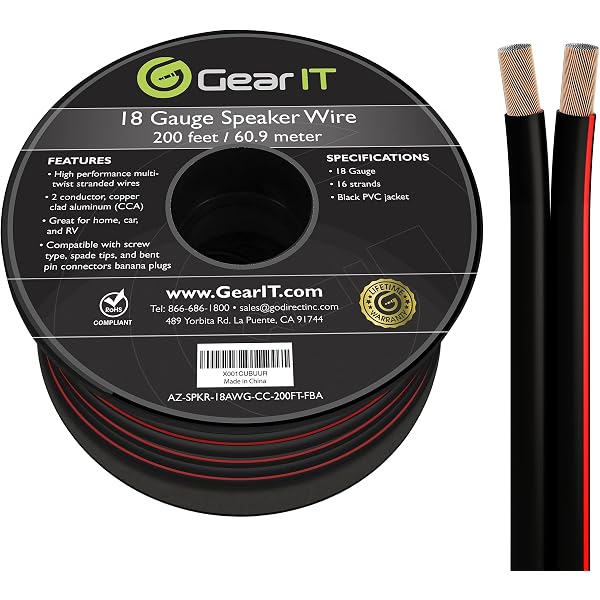 18AWG Speaker Wire, GearIT Pro Series 