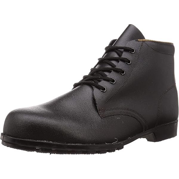 編上靴7522黒静電靴 静電気帯電防止機能付きの履きやすく快適な2層底