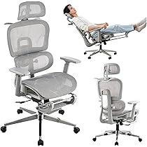 Amazon.co.jp: フットレスト付きメッシュ人間工学オフィスチェア