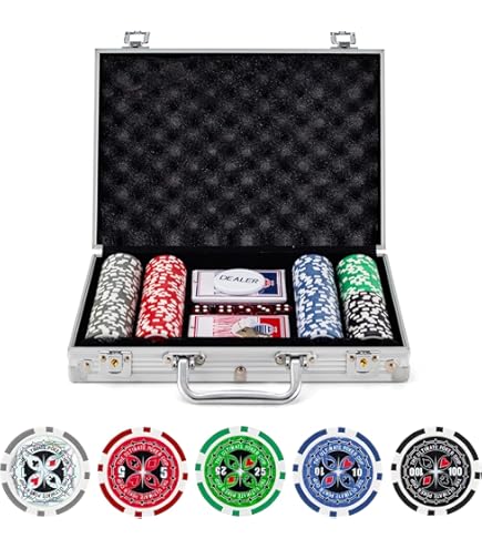 Amazon | Generic ポーカーセット チップ 500枚 数字入り トランプ2