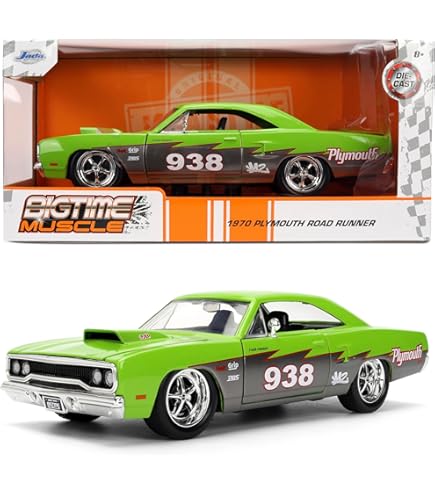 Big Time Muscle 1:24 1970 Plymouth Roadrunner Die-Cast Car, Toys
