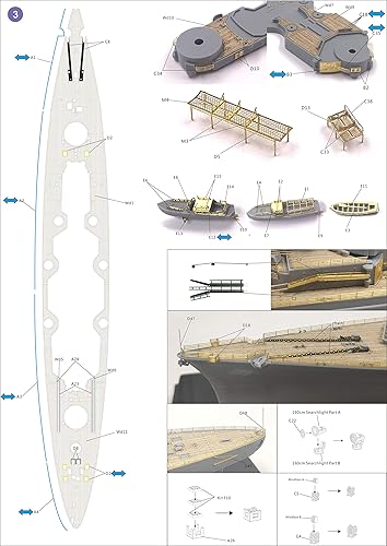 ベリーファイア 1/700 独海軍 H級戦艦 H-39 フッテン 用ディテールアップパーツ