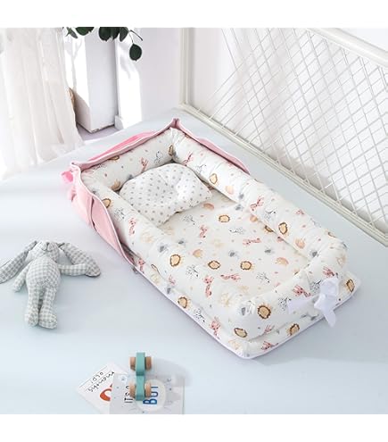 Amazon | Luddy ベビーベッド 新生児 枕付き ベッドインベッド