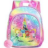 Toddler Backpack for Girls and Boys, 12.5" Unicorn Dinosaur Bookbag