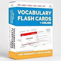 1500 VOCABULARY FLASH CARDS + ONLINE for GRE GMAT TOEFL SAT IELTS