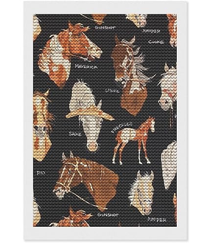 Amazon | ダイヤモンドアート 馬術 ウマ 馬柄 競馬 ダイヤモンド絵画