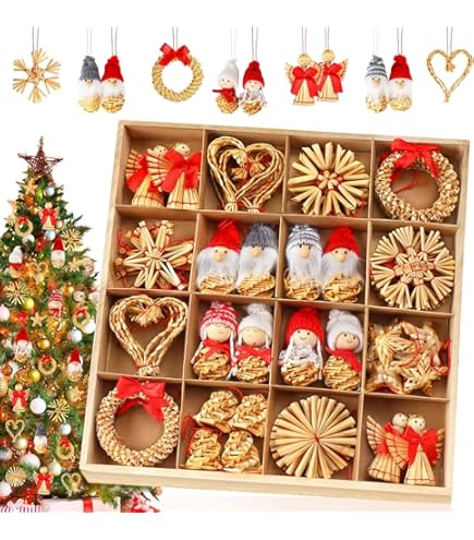 【かき】★クリスマスオーナメント2種類★全12点 Xmas オーナメント（ギフト） 約15×13cm｜アミブルージュ