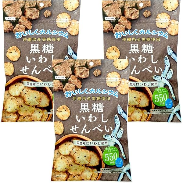 Amazon.co.jp: 【まとめ買い】 岡田屋製菓 黒糖 いわしせんべい