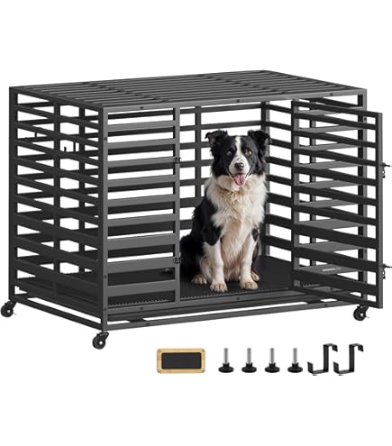Shinyever ベーシック 折りたたみ式ペットケージ 車輪付き ブラック Amazon.co.jp: Shinyever 犬 ケージ ベーシック ペットケージ 犬