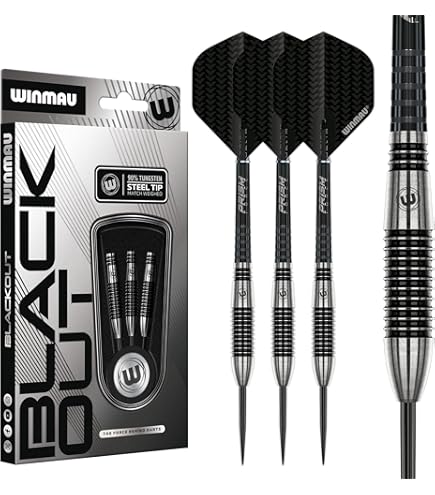 WINMAU VANTAGE ダーツセット 3本 Amazon.co.jp: Winmau ブラックアウトシリーズ 16g パラレル ソフト