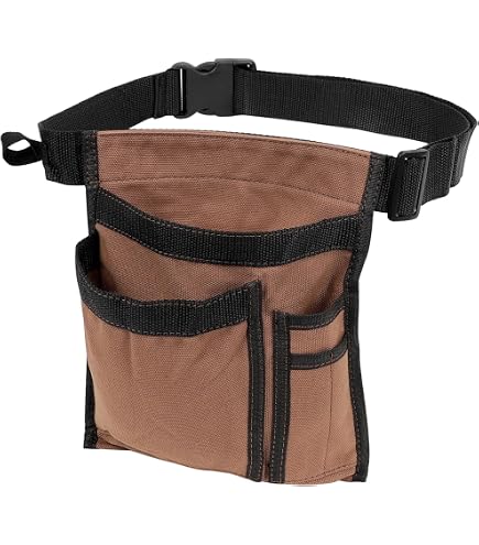 Paxiyu Garden Tool Belt – Denim 5-Pocket Adjustable Waist Apron For Gardening, Woodworking, Painting, And DIY (Purple, Fits 25–52")