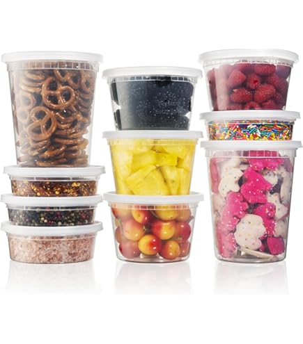 48 Sets Combo Plastic Deli Containers With Airtight Lids - 8oz, 16oz, 32oz - Food Storage/Soup Containers | Buy Now With Express International Delivery