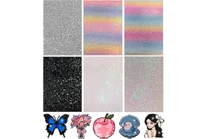 AnJieYa アイロンビーズ キラピカシート 2.6mm 5mmパーラービーズ専用閃光布 15*10cmナノホットプレート | 耐熱 剥がしやすいアイロン用固定シート拼豆DIY用 6枚入り