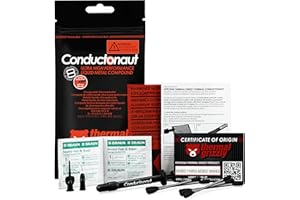 Thermal Grizzly Conductonaut Thermal Grease - 1 Gram Set + 3X Extra Applicators - Liquid Metal Thermal Paste for Cooling The 