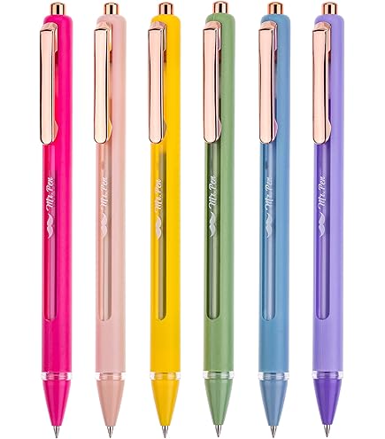 Rileys & Co. Esthetische gelpennen - 6 stuks, zwart, fijne punt 0,5